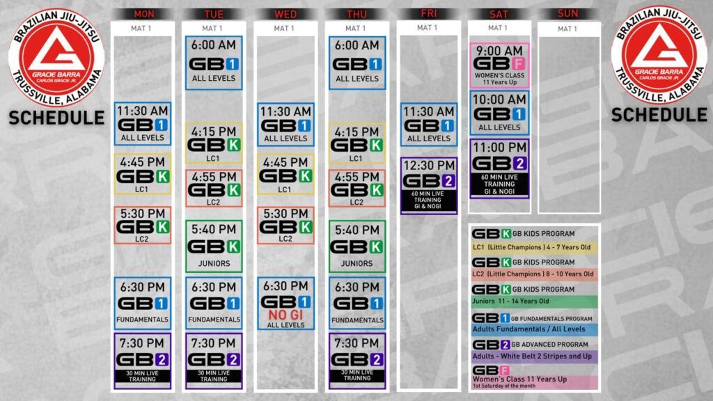 jiu jitsu trussville schedule